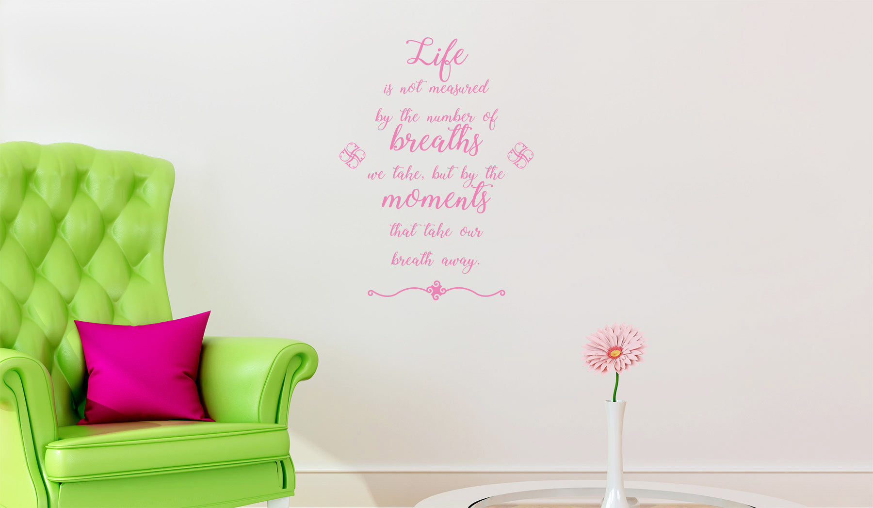 Life Breaths Moments Inspirational Quotes Wall Sticker Décalque SQ121