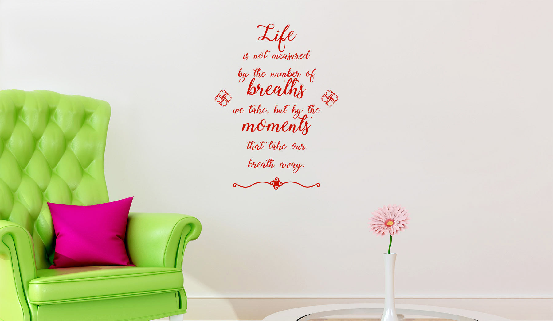 Life Breaths Moments Inspirational Quotes Wall Sticker Décalque SQ121