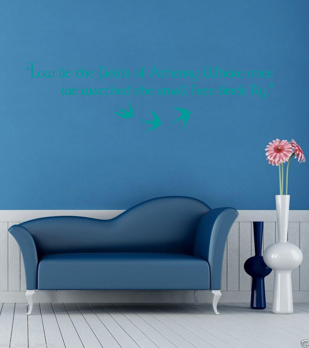 Champs d'Athenry citations inspirantes sticker mural autocollant SQ123