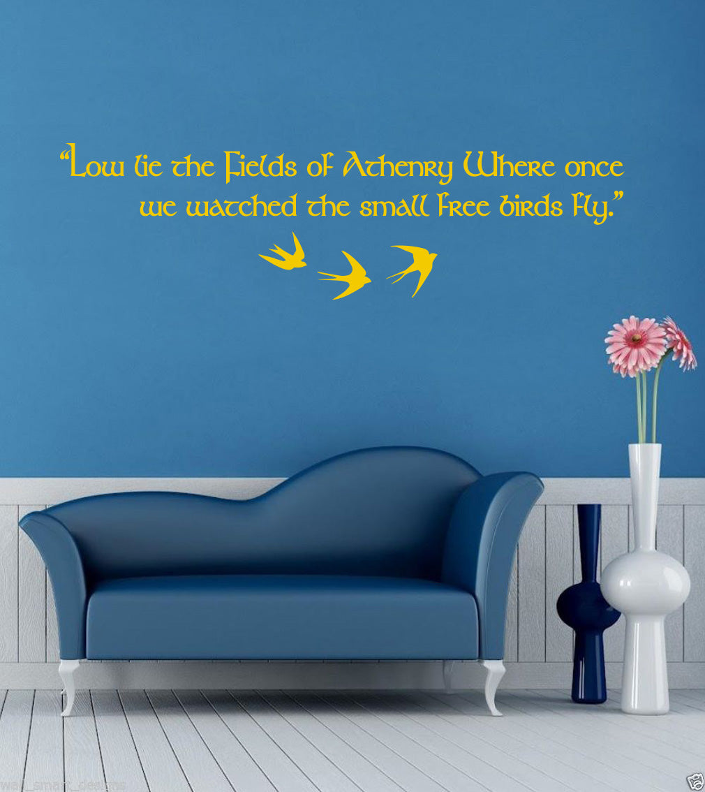 Champs d'Athenry citations inspirantes sticker mural autocollant SQ123