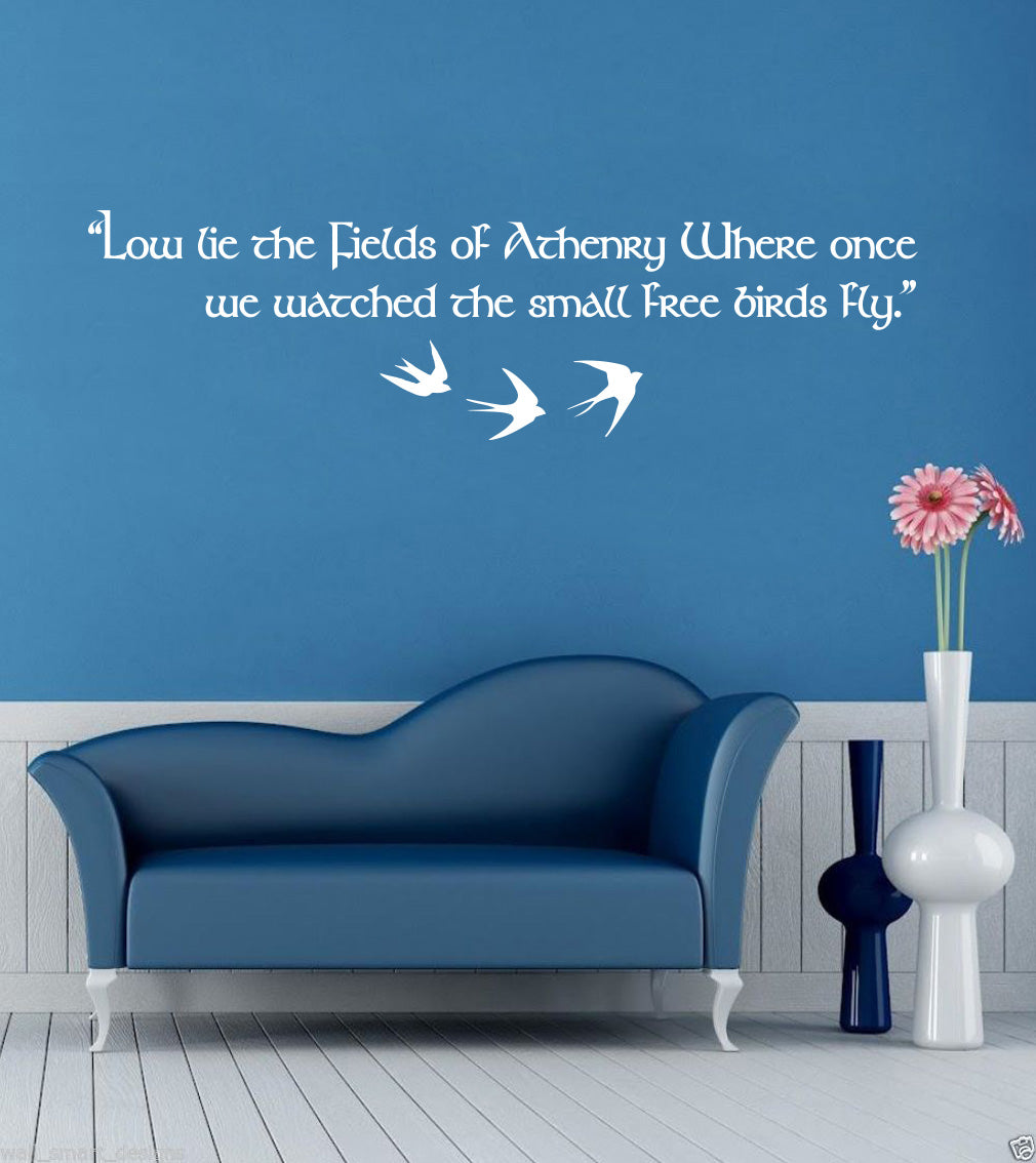 Champs d'Athenry citations inspirantes sticker mural autocollant SQ123