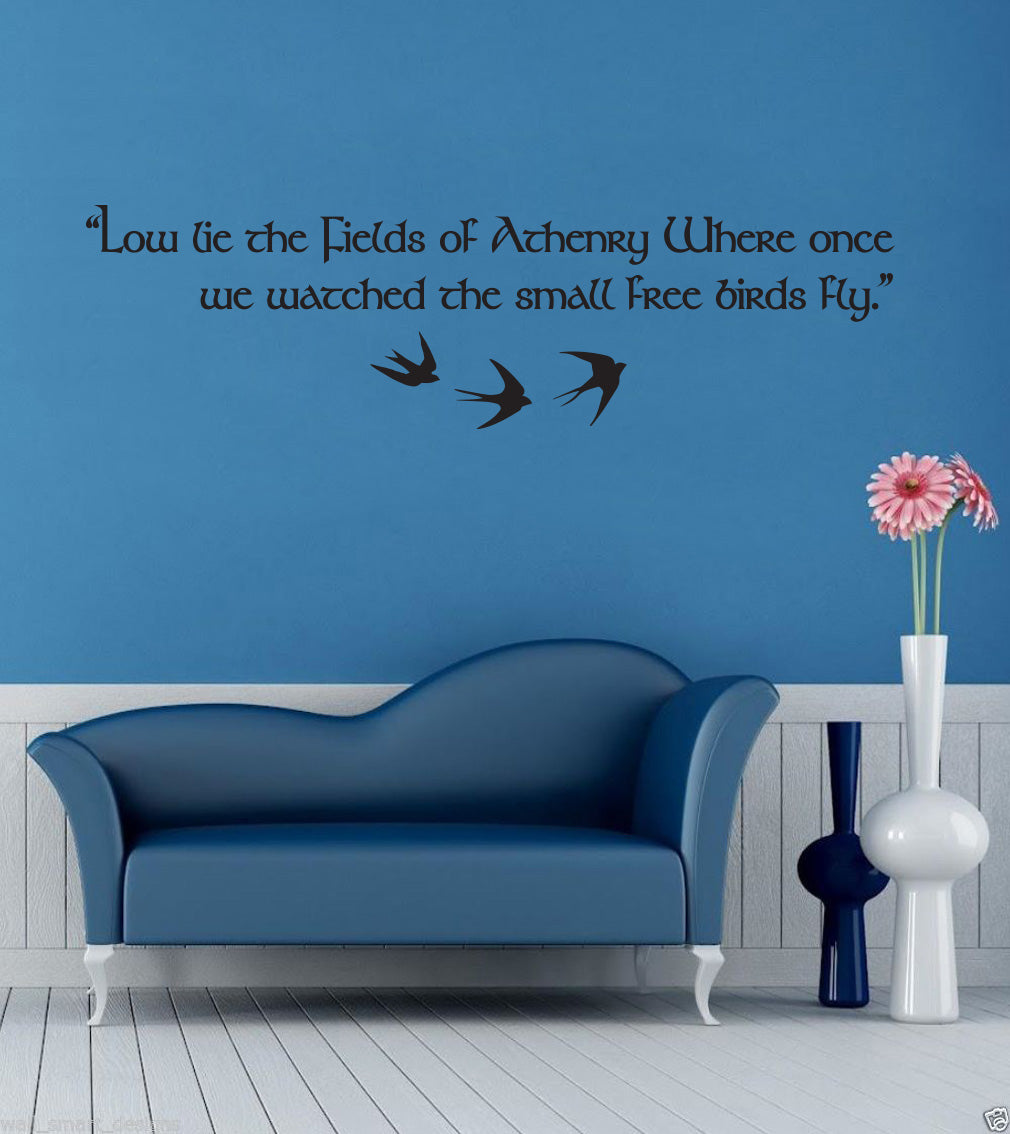 Champs d'Athenry citations inspirantes sticker mural autocollant SQ123
