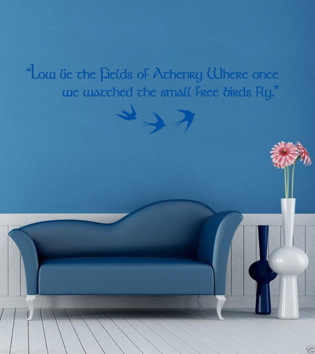 Champs d'Athenry citations inspirantes sticker mural autocollant SQ123