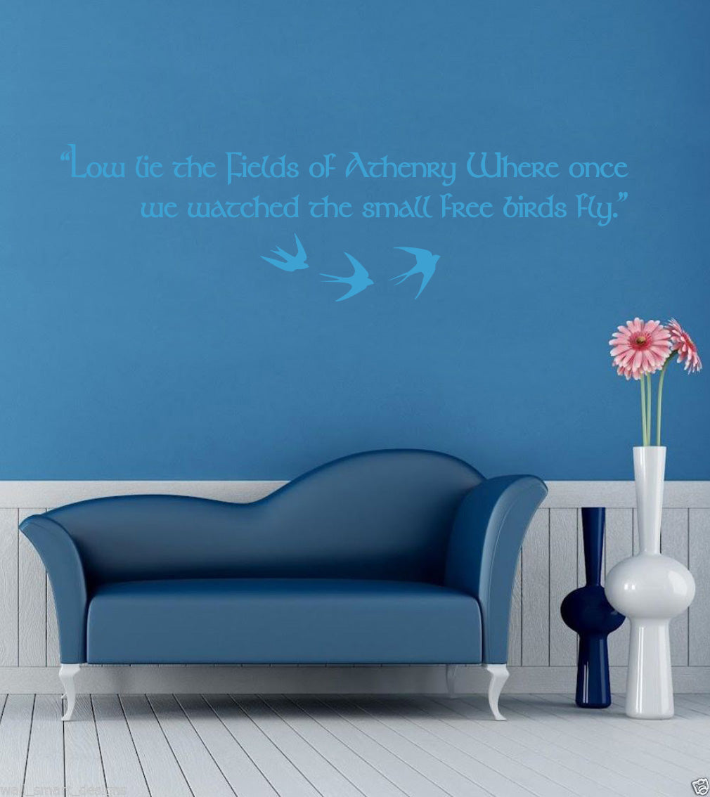 Champs d'Athenry citations inspirantes sticker mural autocollant SQ123