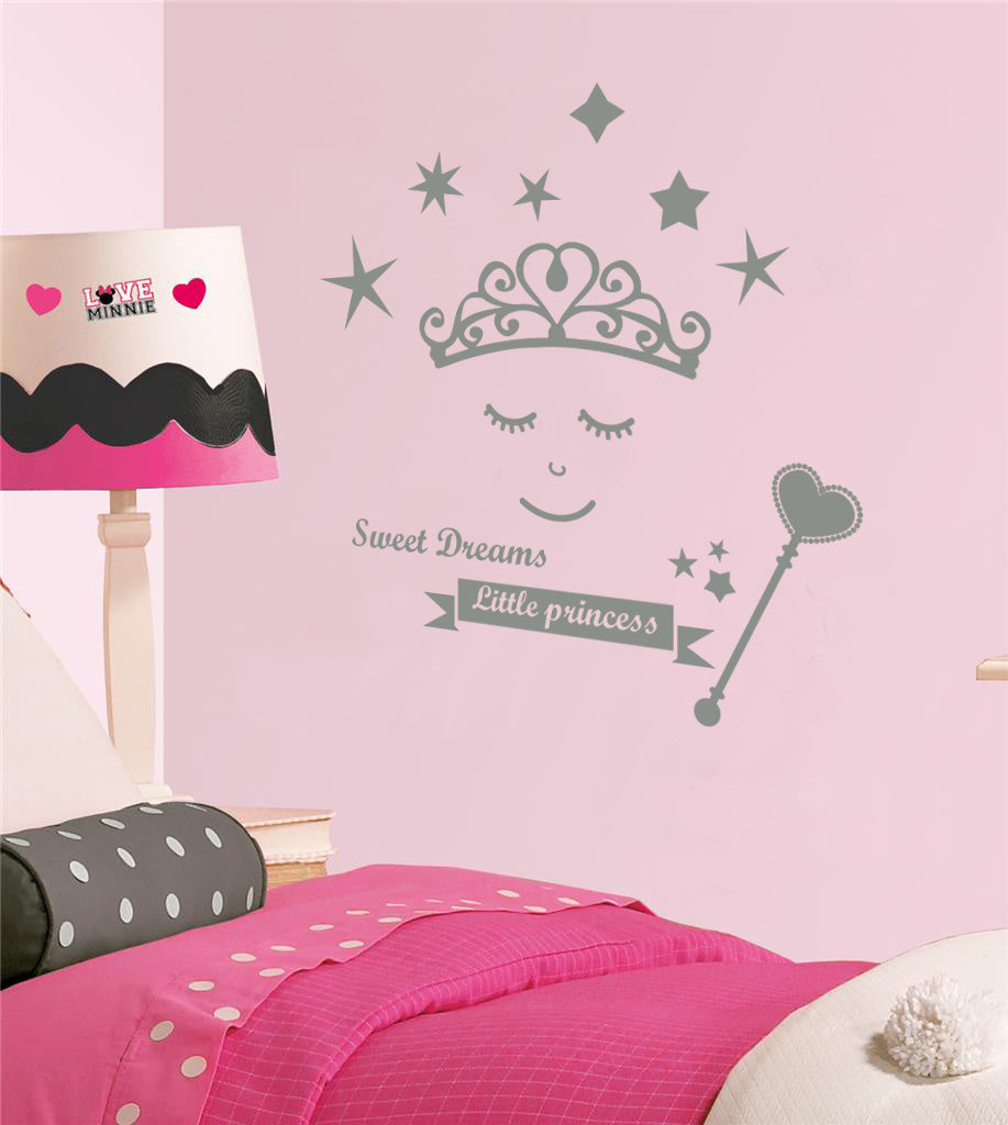 Sweet Dreams petite princesse citations inspirantes sticker mural autocollant SQ124