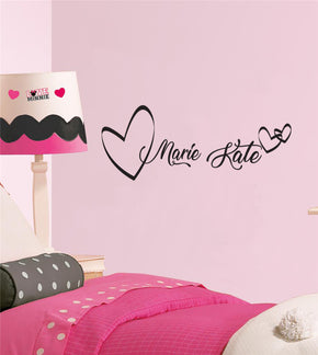 NOM HEART Citations spirales personnalisées Épinoches murales Décal pour enfants SQ140