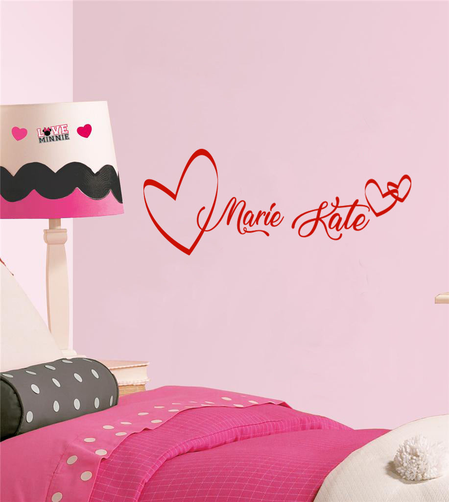 NAME HEART Personalized Inspirational Quotes Wall Sticker Decal For Kids SQ140