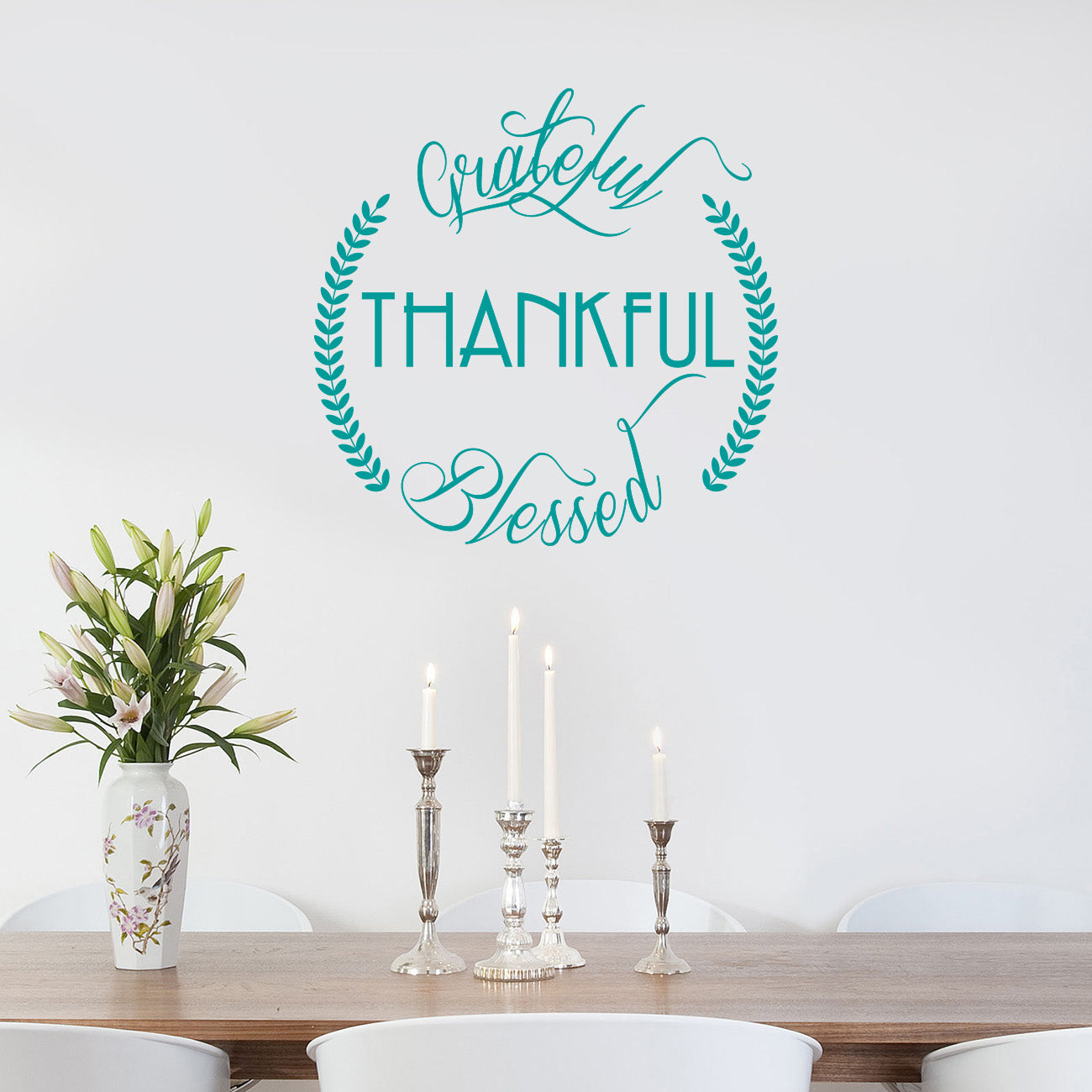 GREATFUL THANKFUL BLESSED Inspirational Quotes Wall Sticker Decal SQ145