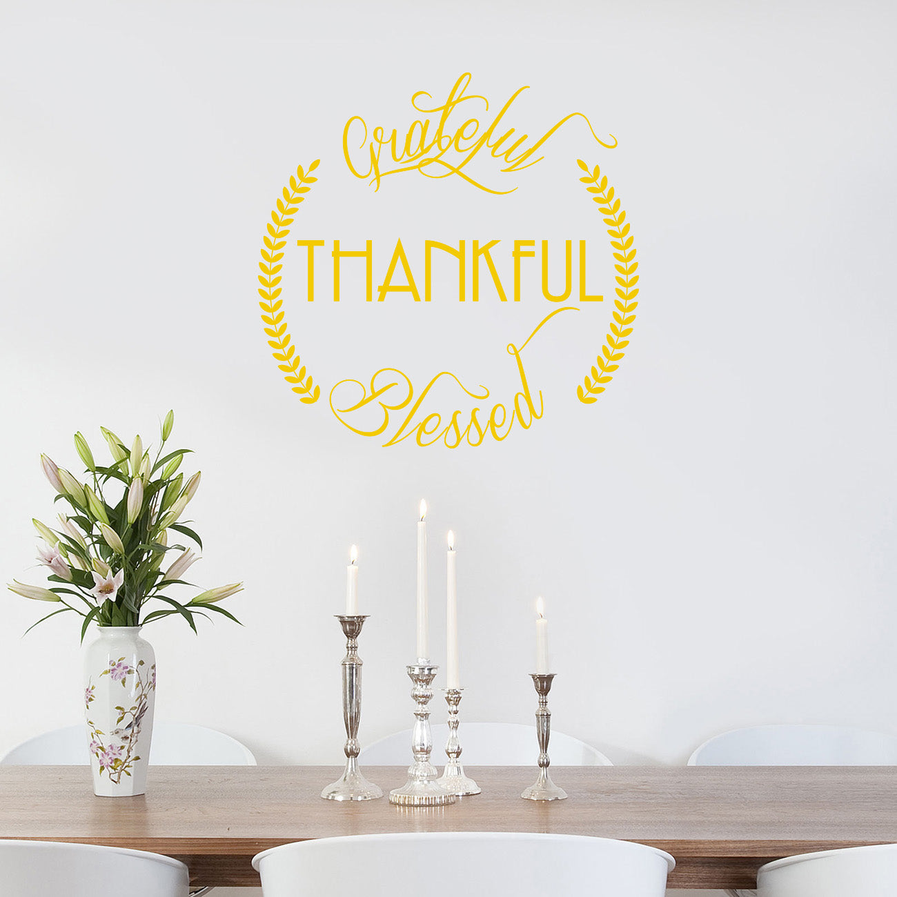 GREATFUL THANKFUL BLESSED Inspirational Quotes Wall Sticker Decal SQ145