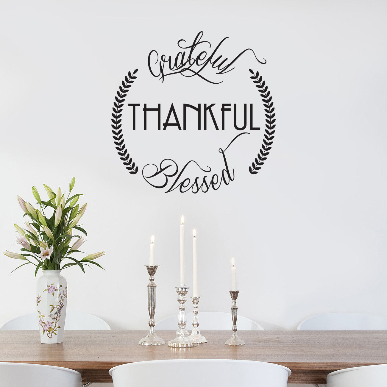 GREATFUL THANKFUL BLESSED Inspirational Quotes Wall Sticker Decal SQ145
