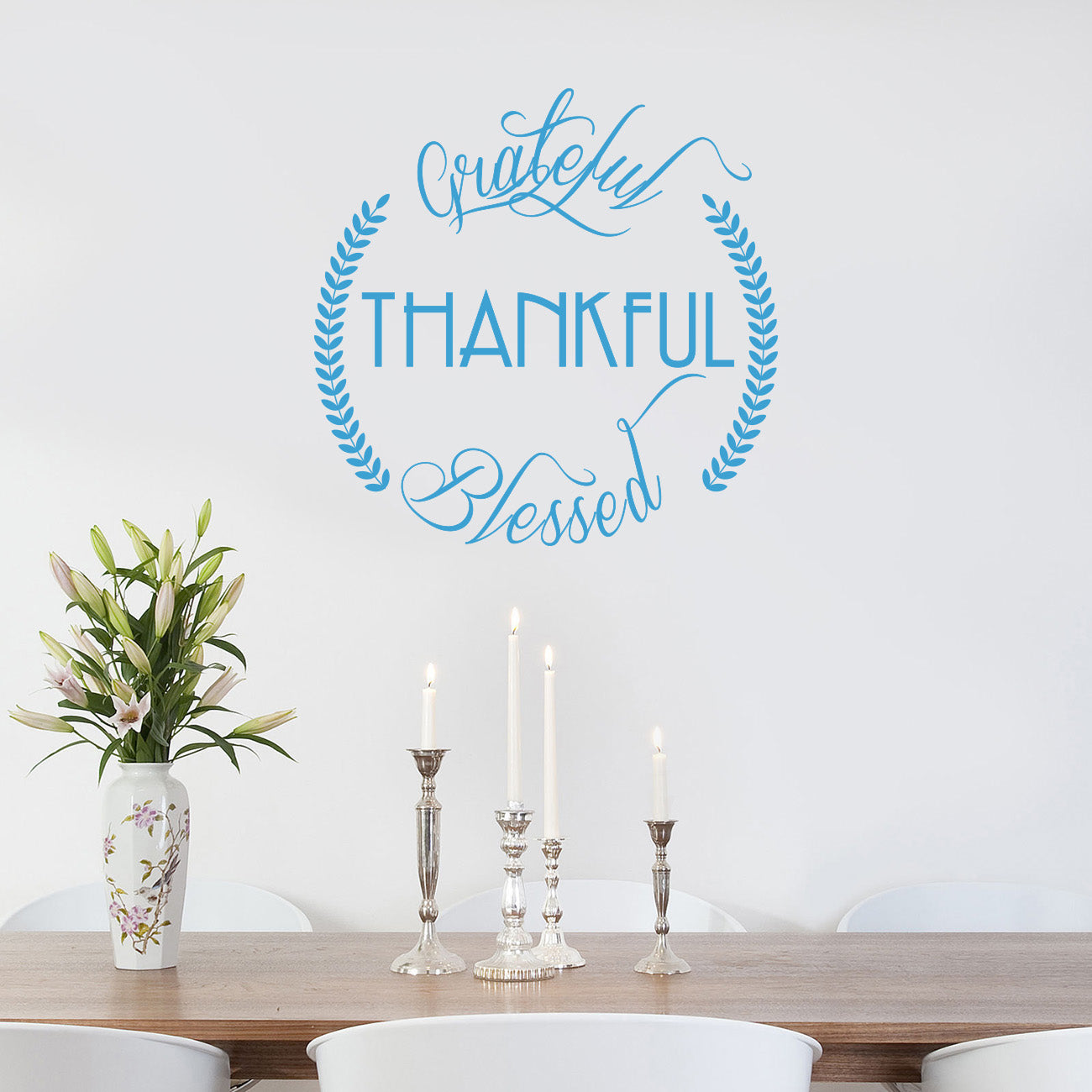 GREATFUL THANKFUL BLESSED Inspirational Quotes Wall Sticker Decal SQ145