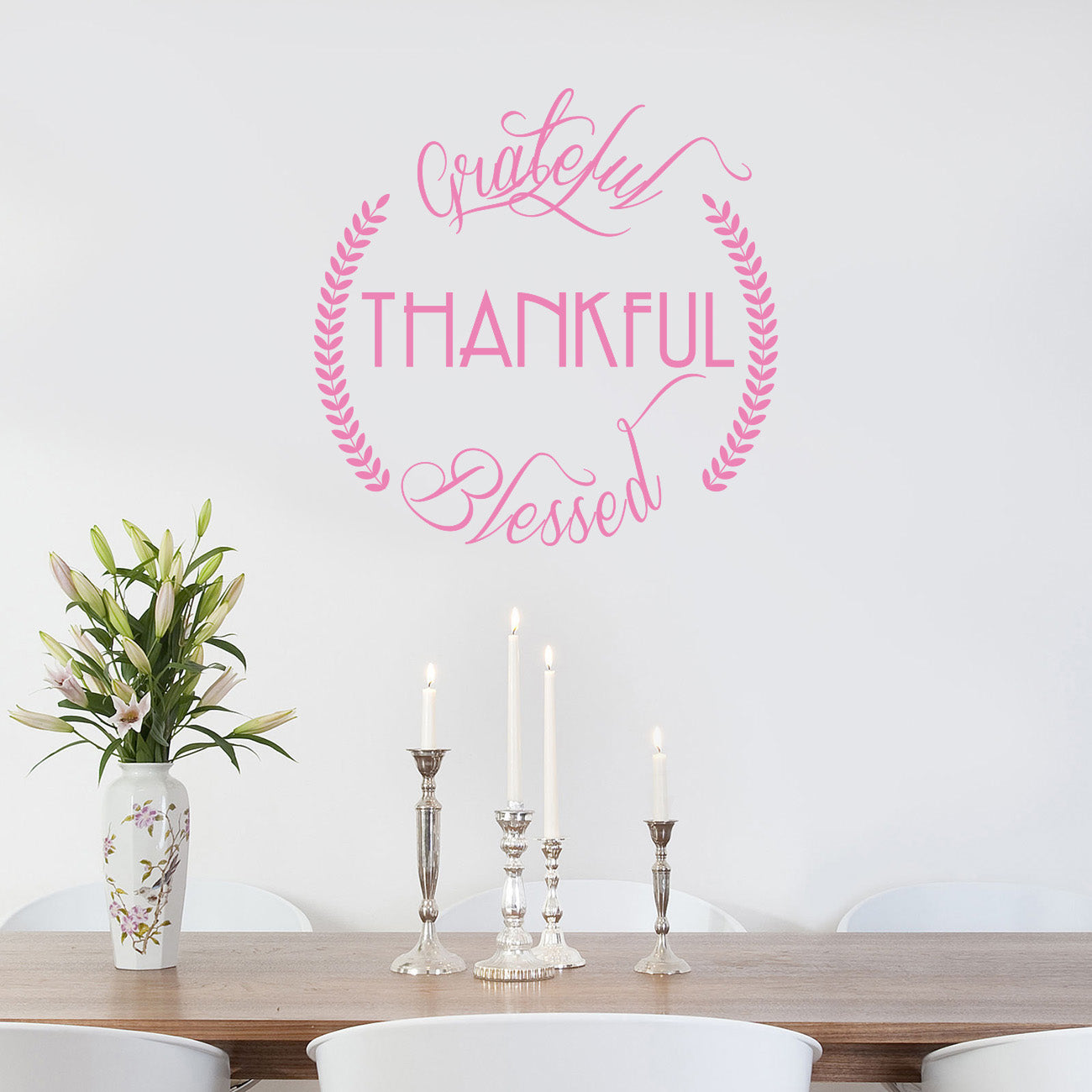 GREATFUL THANKFUL BLESSED Inspirational Quotes Wall Sticker Decal SQ145