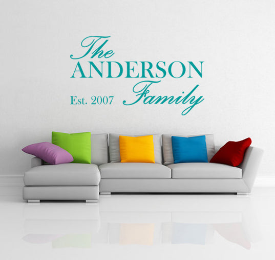 FAMILY NAME EST Personalized Inspirational Quotes Wall Sticker Decal For Kids SQ148