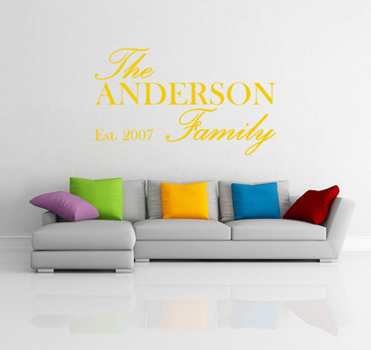 FAMILY NAME EST Personalized Inspirational Quotes Wall Sticker Decal For Kids SQ148