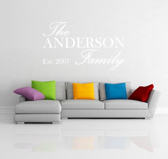 FAMILY NAME EST Personalized Inspirational Quotes Wall Sticker Decal For Kids SQ148