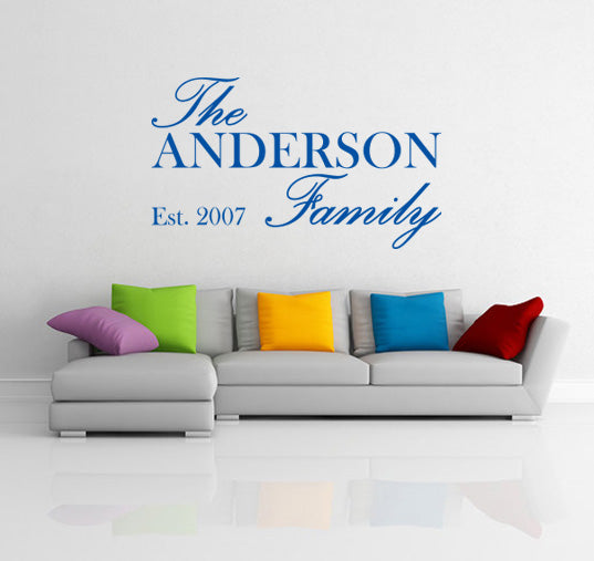 FAMILY NAME EST Personalized Inspirational Quotes Wall Sticker Decal For Kids SQ148