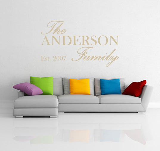 FAMILY NAME EST Personalized Inspirational Quotes Wall Sticker Decal For Kids SQ148