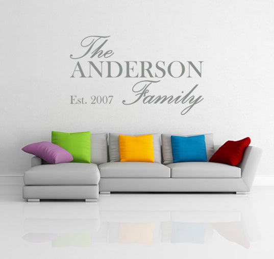 FAMILY NAME EST Personalized Inspirational Quotes Wall Sticker Decal For Kids SQ148