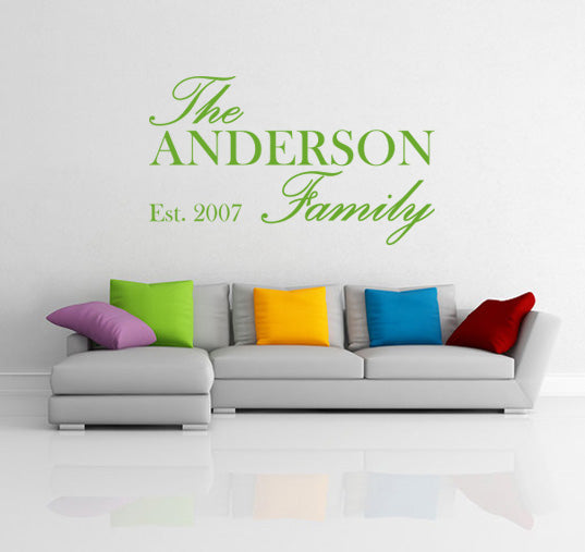 FAMILY NAME EST Personalized Inspirational Quotes Wall Sticker Decal For Kids SQ148