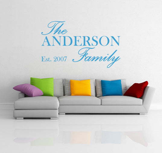 FAMILY NAME EST Personalized Inspirational Quotes Wall Sticker Decal For Kids SQ148