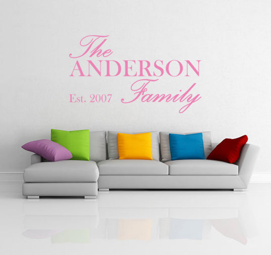 FAMILY NAME EST Personalized Inspirational Quotes Wall Sticker Decal For Kids SQ148