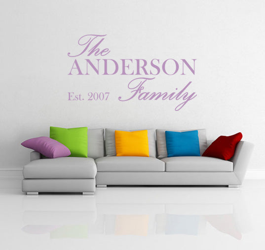 FAMILY NAME EST Personalized Inspirational Quotes Wall Sticker Decal For Kids SQ148