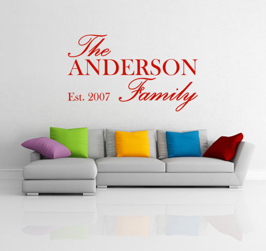 FAMILY NAME EST Personalized Inspirational Quotes Wall Sticker Decal For Kids SQ148