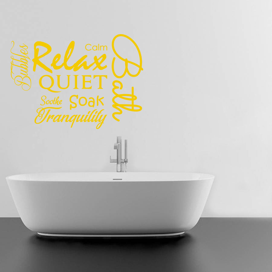 RELAX BATH COLLAGE Inspirational Quotes Wall Sticker Décalque SQ153
