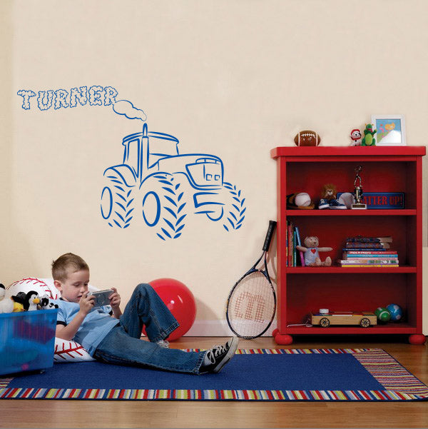 Tracteur personnalisé citations autocollant mural autocollant pour les enfants SQ161