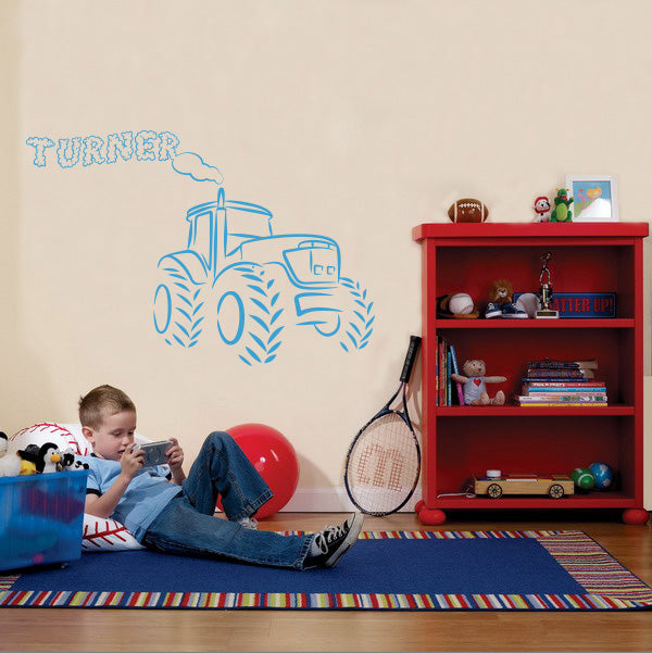 Tracteur personnalisé citations autocollant mural autocollant pour les enfants SQ161