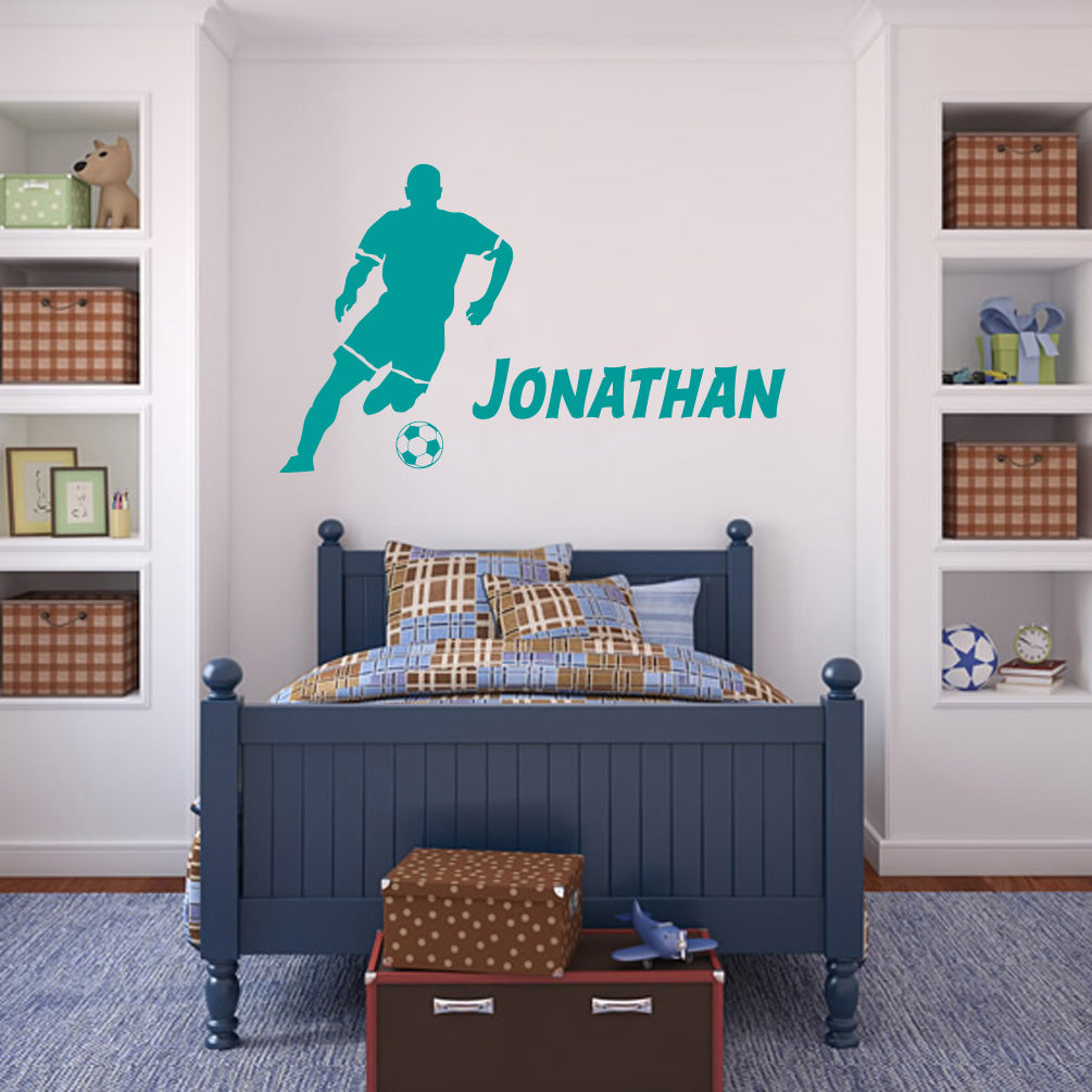 SOCCER PLAYER Personalized Wall Sticker Decal For Kids SQ172