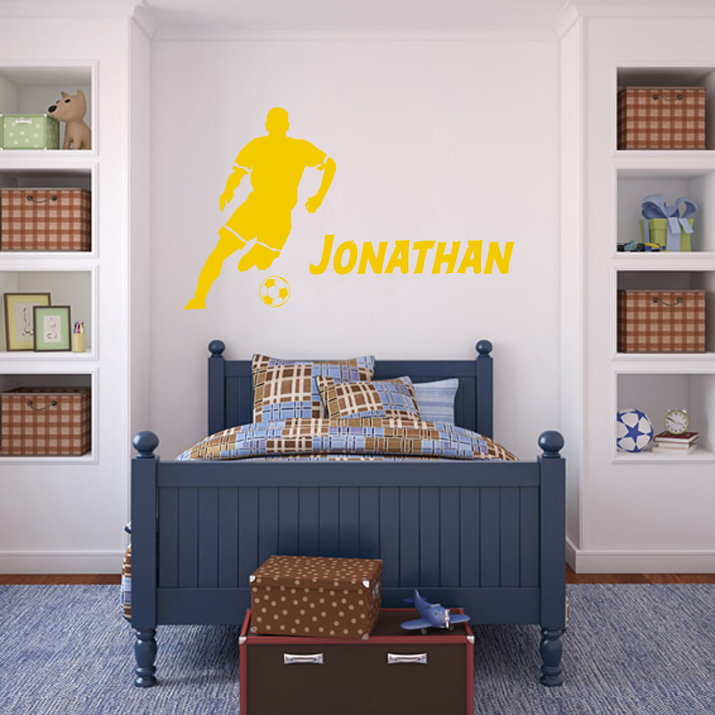 SOCCER PLAYER Personalized Wall Sticker Decal For Kids SQ172