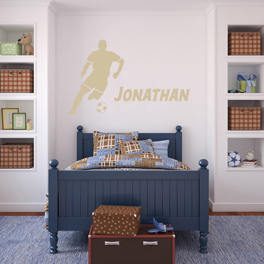 SOCCER PLAYER Personalized Wall Sticker Decal For Kids SQ172