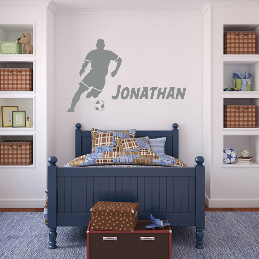 SOCCER PLAYER Personalized Wall Sticker Decal For Kids SQ172