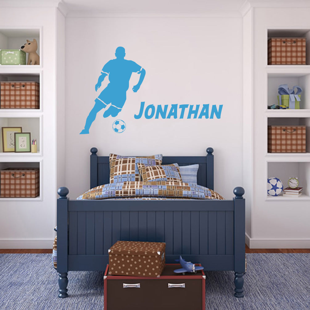 SOCCER PLAYER Personalized Wall Sticker Decal For Kids SQ172