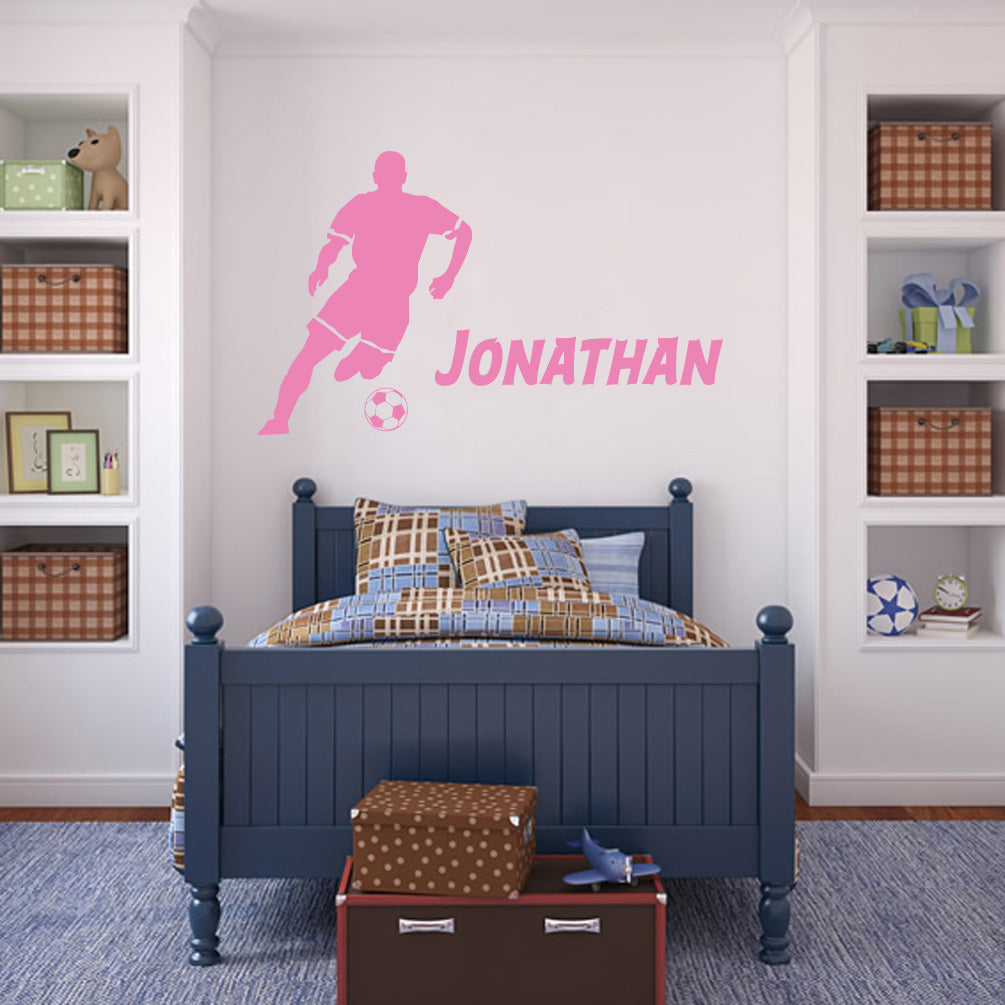 SOCCER PLAYER Personalized Wall Sticker Decal For Kids SQ172