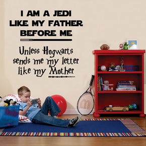 Harry Potter Star Wars Lettering Quotes Wall Sticker Decal SQ175