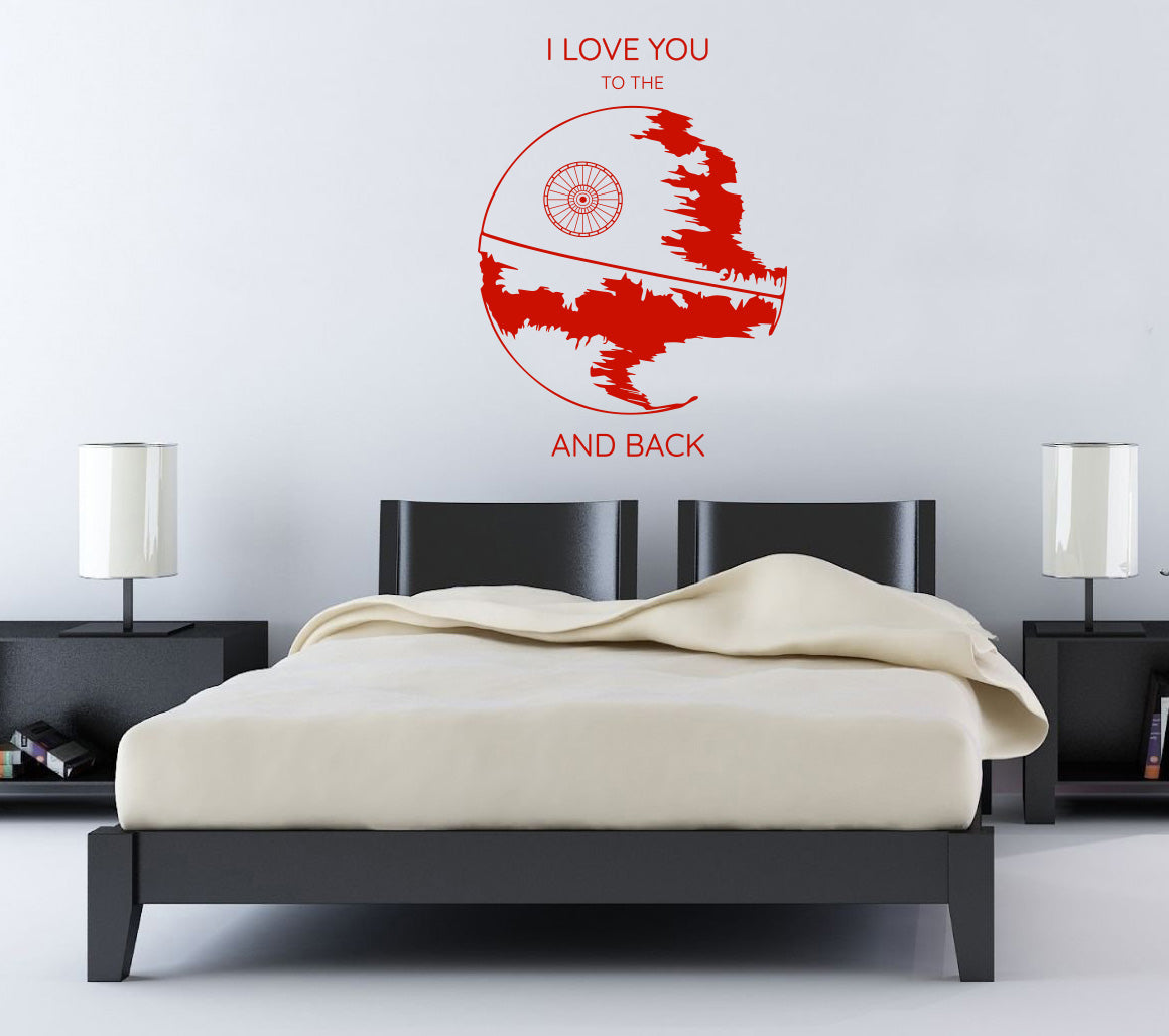 Star Wars I Love You To The Death Inspirational Quotes Wall Sticker Decal SQ179