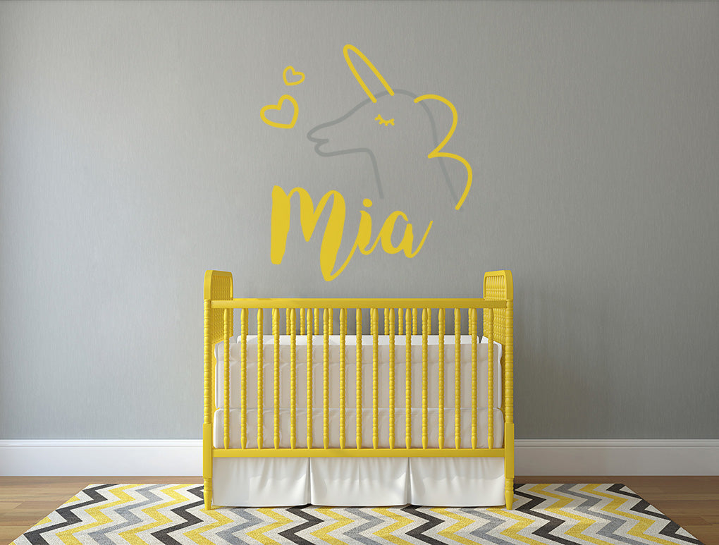 Personalized Unicorn Cartoon  Wall Sticker Decal Stencil Silhouette SQ181