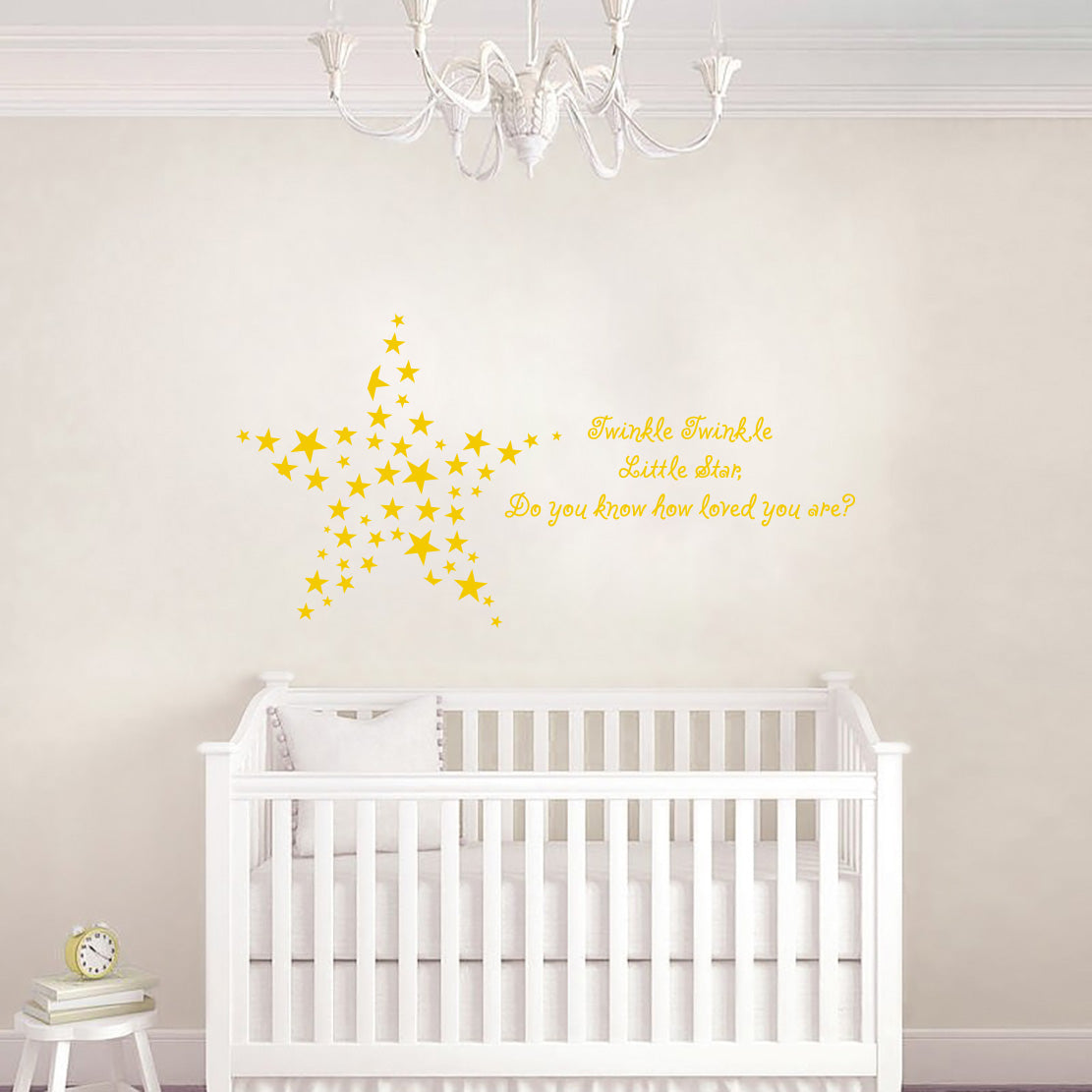 TWINKLE TWINKLE LITTLE STAR Inspirational Quotes Wall Sticker Décalque SQ184