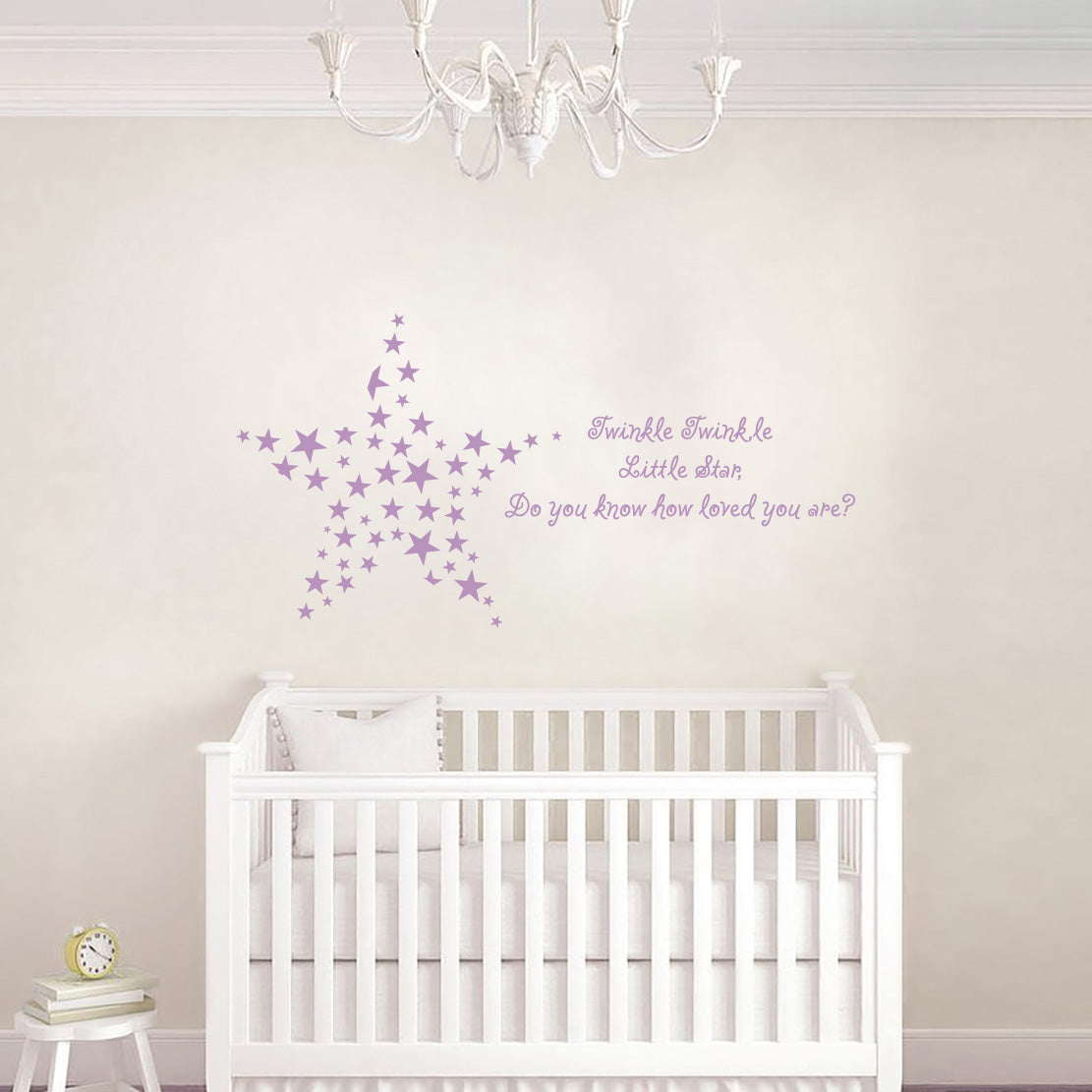TWINKLE TWINKLE LITTLE STAR Inspirational Quotes Wall Sticker Décalque SQ184