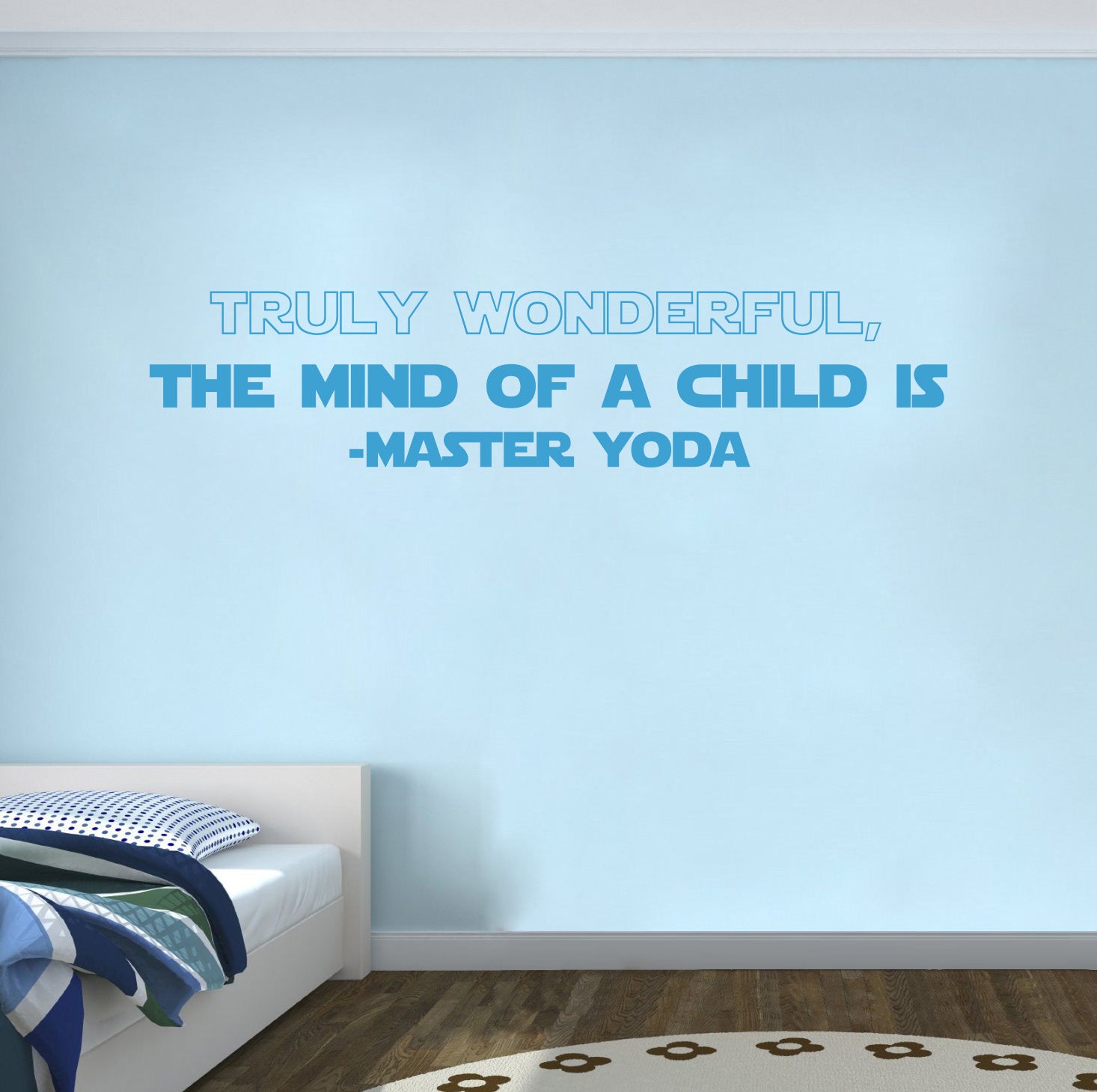 Star Wars TRULY WONDERFUL THE MIND OF A CHILD Quotes Wall Sticker Decal SQ202