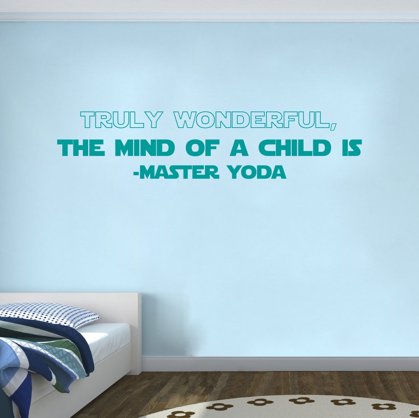 Star Wars TRULY WONDERFUL THE MIND OF A CHILD Quotes Wall Sticker Decal SQ202