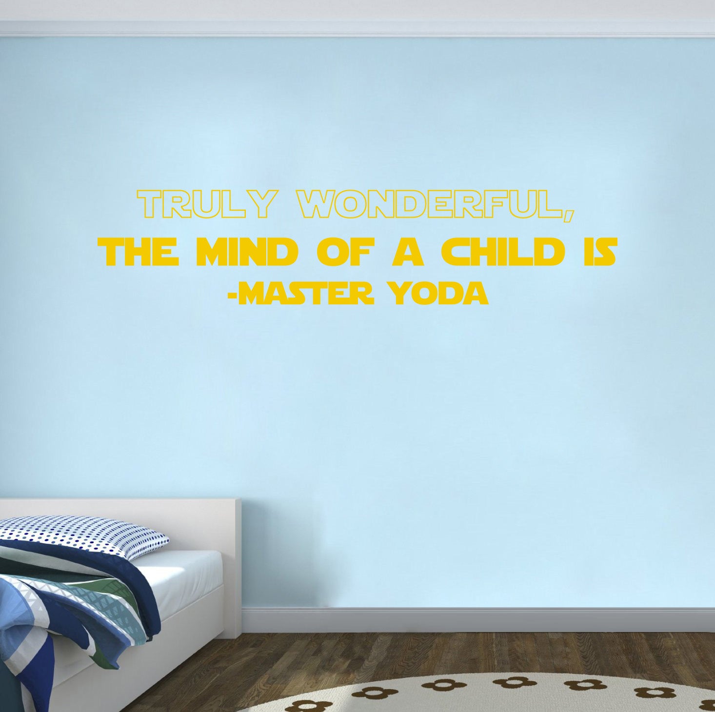 Star Wars TRULY WONDERFUL THE MIND OF A CHILD Quotes Wall Sticker Decal SQ202