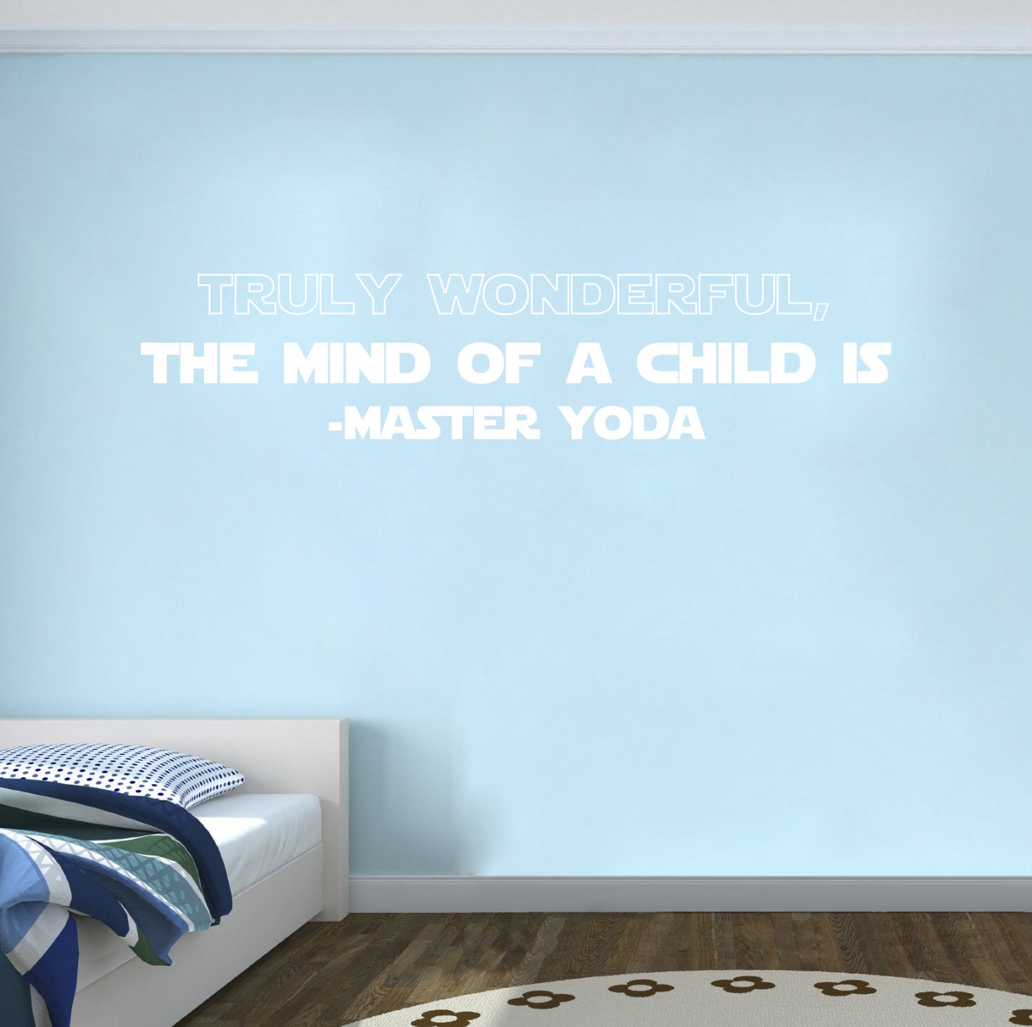 Star Wars TRULY WONDERFUL THE MIND OF A CHILD Quotes Wall Sticker Decal SQ202