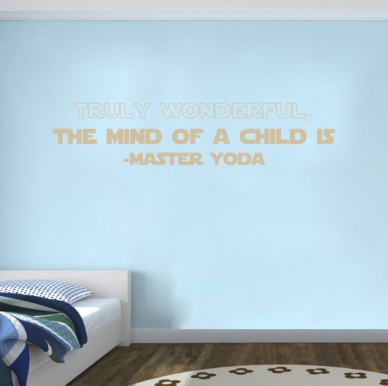 Star Wars TRULY WONDERFUL THE MIND OF A CHILD Quotes Wall Sticker Decal SQ202