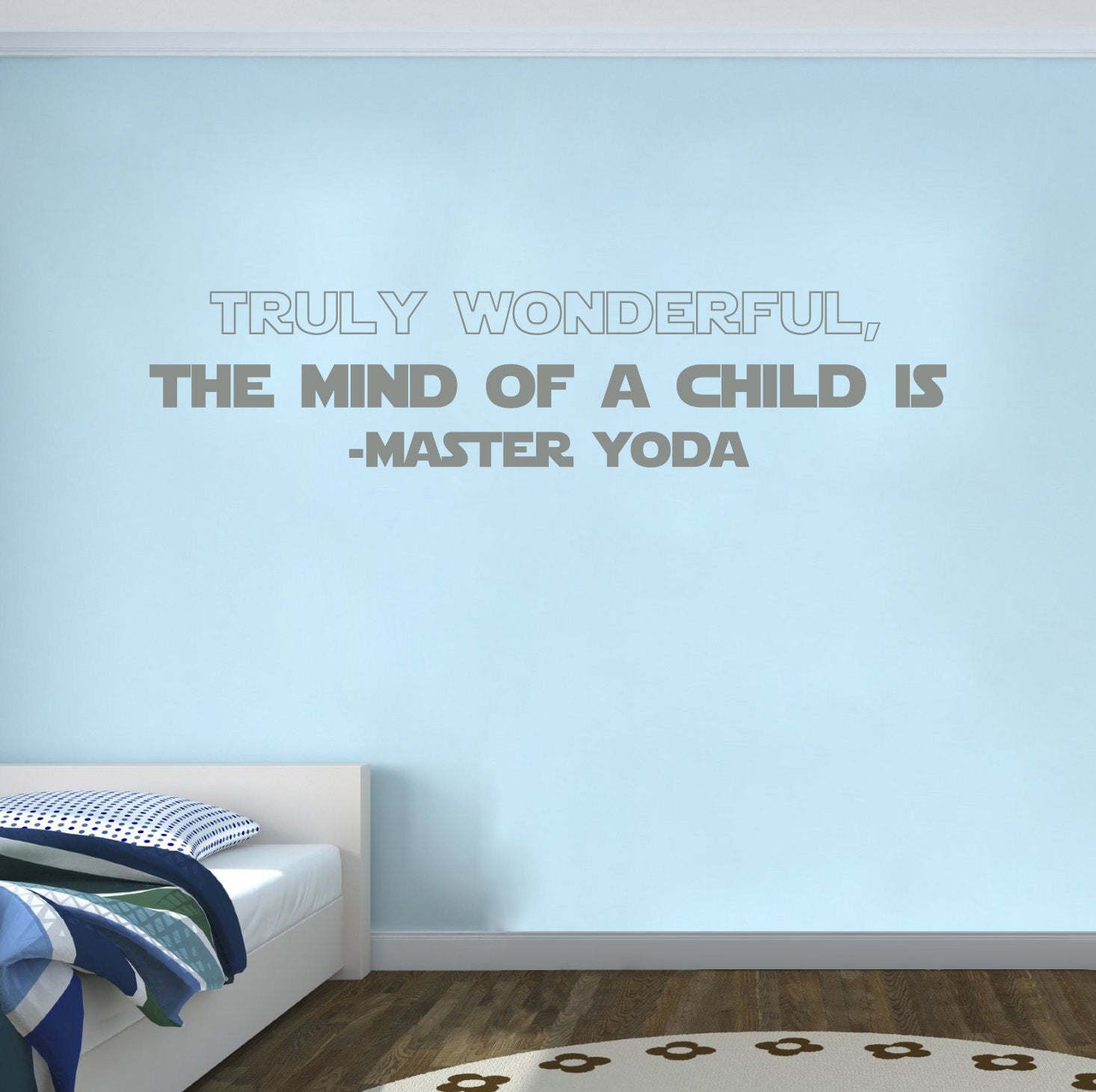 Star Wars TRULY WONDERFUL THE MIND OF A CHILD Quotes Wall Sticker Decal SQ202