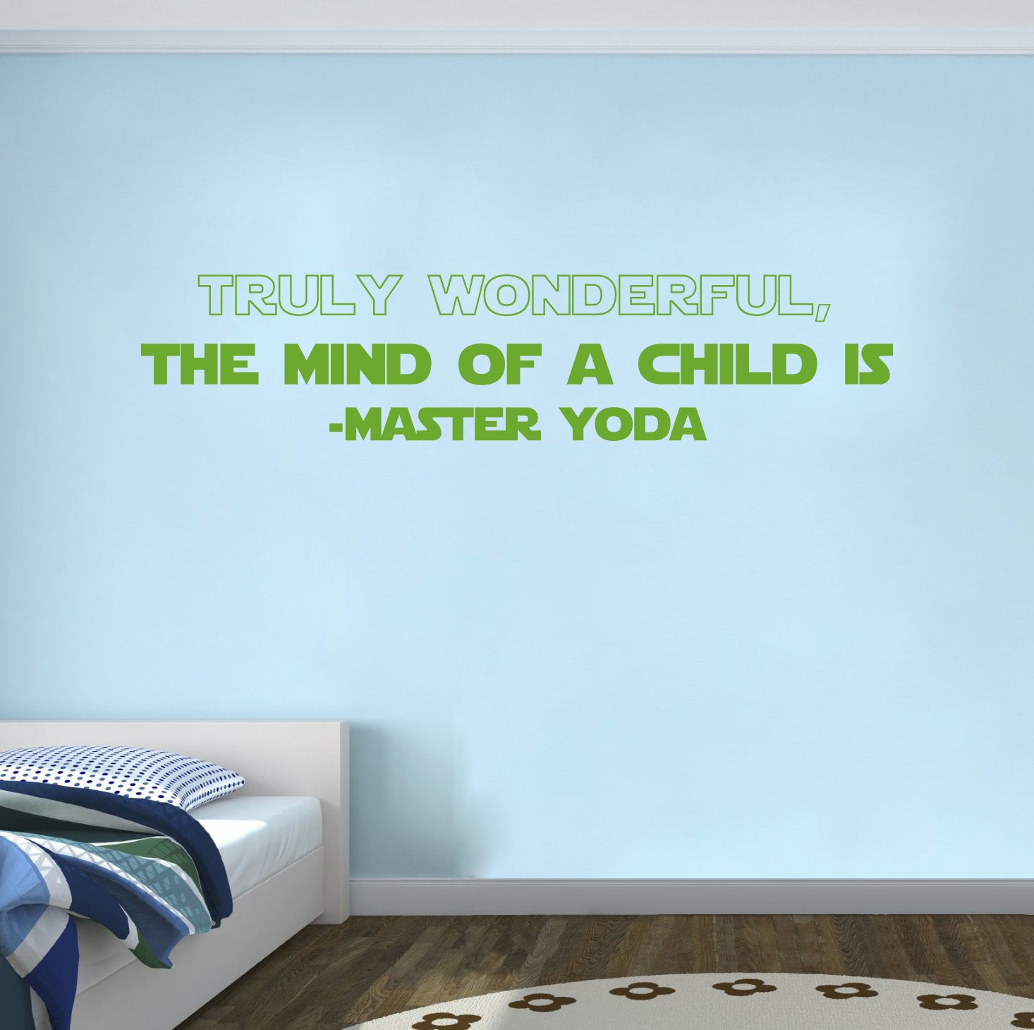 Star Wars TRULY WONDERFUL THE MIND OF A CHILD Quotes Wall Sticker Decal SQ202