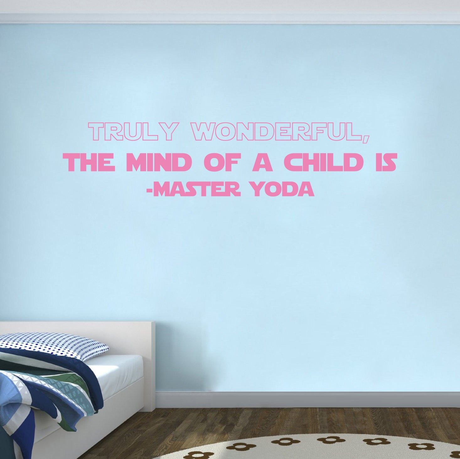 Star Wars TRULY WONDERFUL THE MIND OF A CHILD Quotes Wall Sticker Decal SQ202