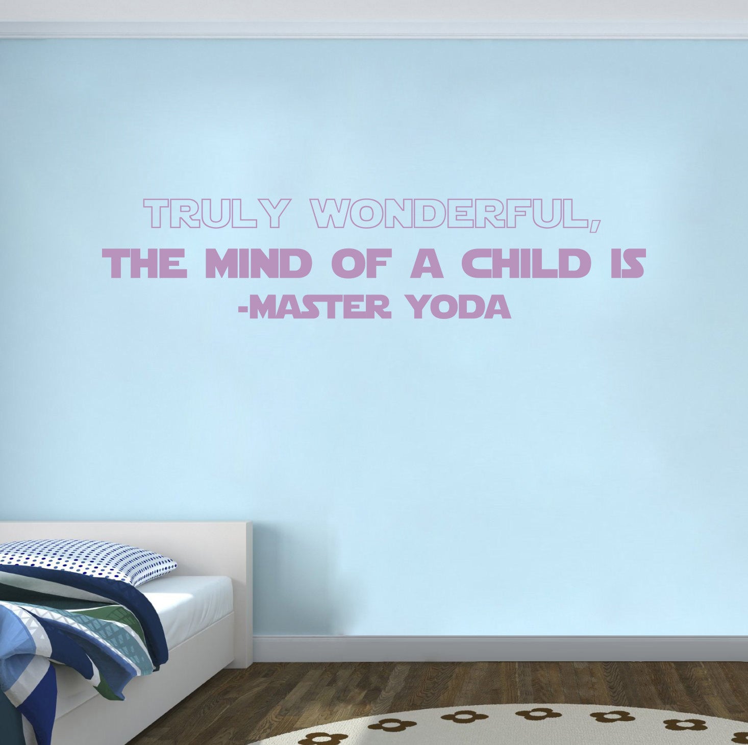 Star Wars TRULY WONDERFUL THE MIND OF A CHILD Quotes Wall Sticker Decal SQ202